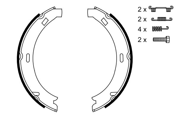 BOSCH 0 986 487 582 Brake Shoe Set, parking brake