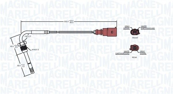 Датчик, температура відпрацьованих газів, Magneti Marelli 172000063010