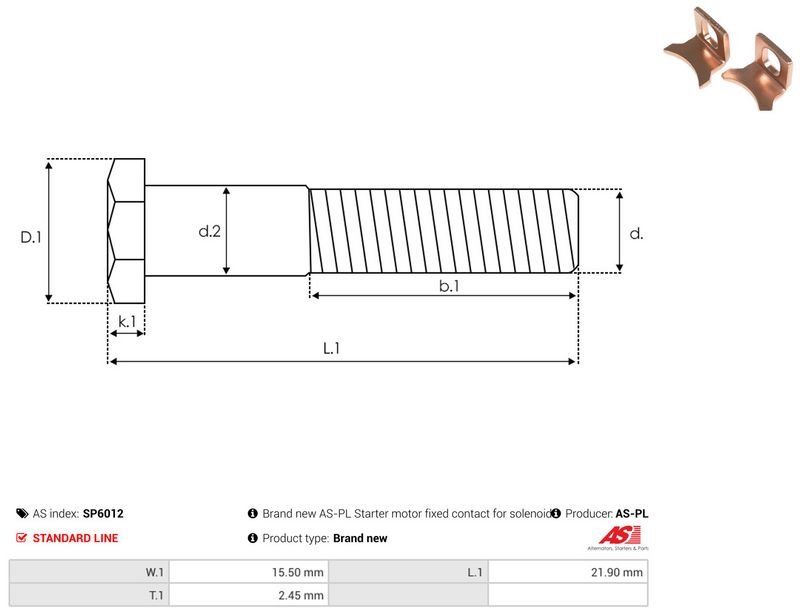 Remondikomplekt, Starter, AS-PL SP6012