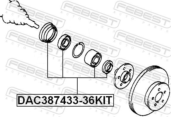 FEBEST DAC387433-36KIT Wheel Bearing Kit