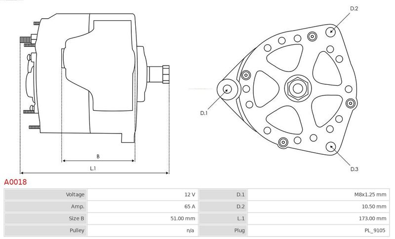 AS-PL A0018 Alternator