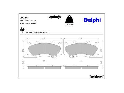 DELPHI LP2244 Brake Pad Set, disc brake