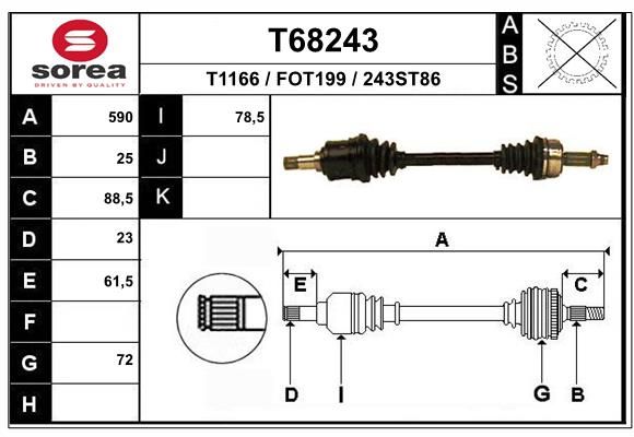 EAI hajtótengely T68243