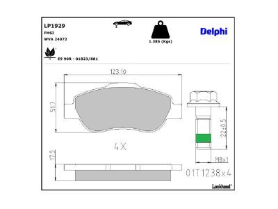 DELPHI LP1929 - Brake Pad Set, disc brake