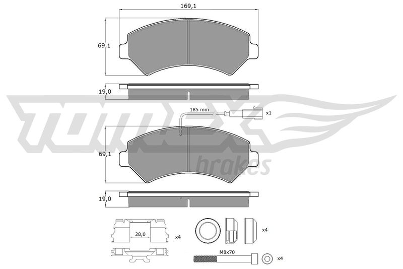 TOMEX Brakes fékbetétkészlet, tárcsafék TX 14-40