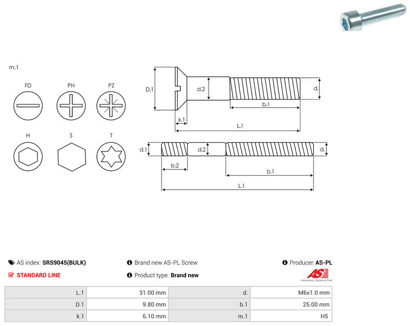 AS-PL SRS9045(BULK) Repair Set, alternator