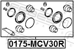 Ремонтний комплект, гальмівний супорт, Febest 0175-MCV30R