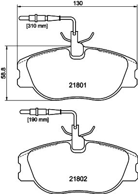 HELLA fékbetétkészlet, tárcsafék 8DB 355 018-171