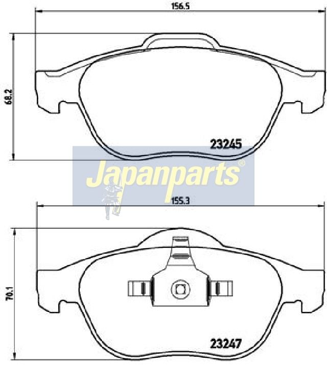 JAPANPARTS Stabdžių trinkelių rinkinys, diskinis stabdys