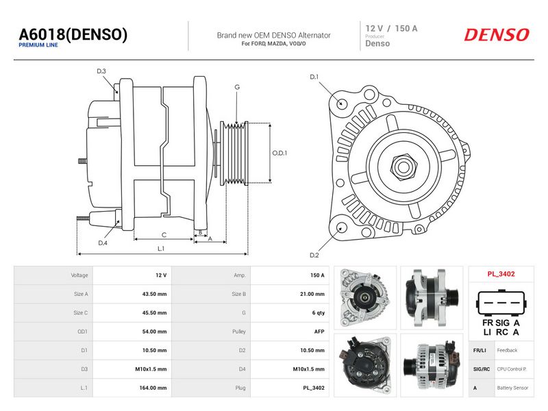 This part match OEM code: Y601-18-300B