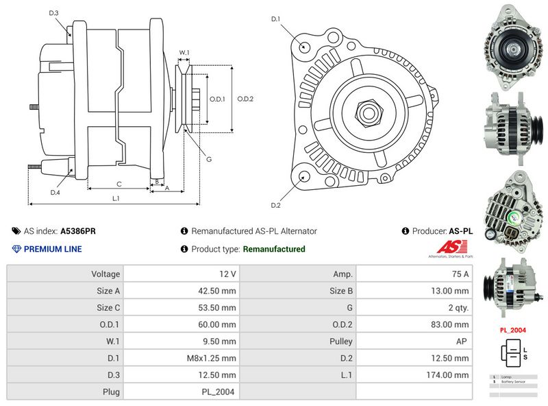 AS-PL A5386PR Alternator