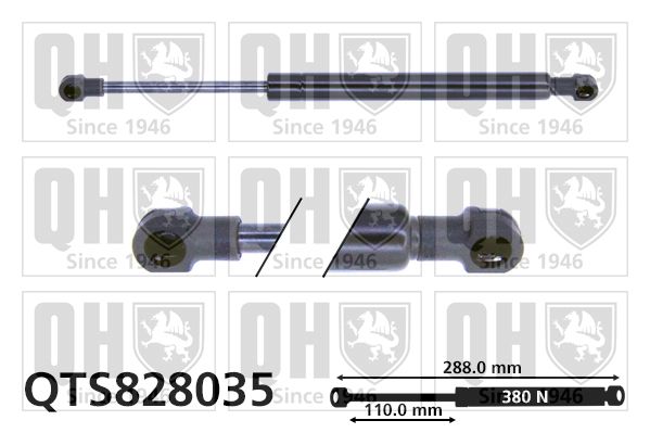 QUINTON HAZELL gázrugó, csomag-/poggyásztér QTS828035