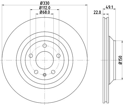 HELLA 8DD 355 128-321 Brake Disc