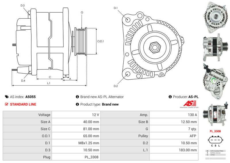 AS-PL A5055 Alternator