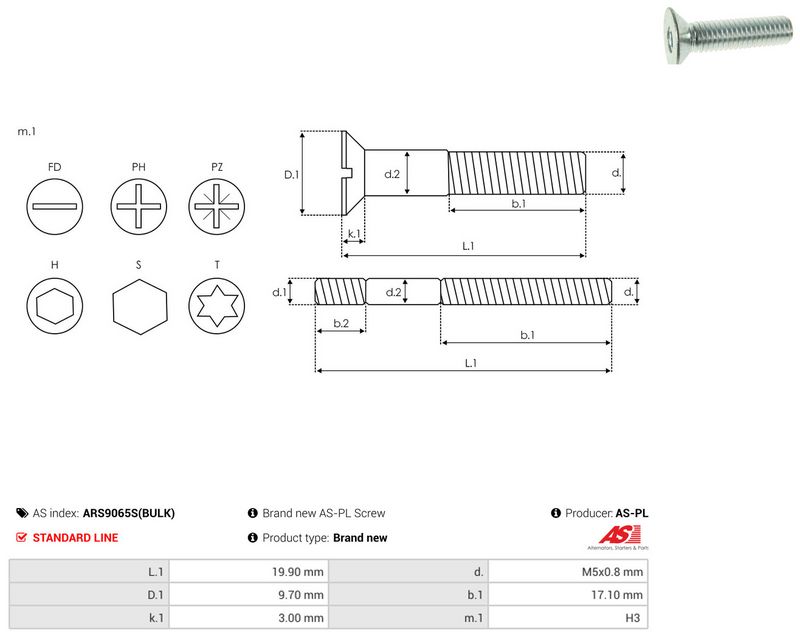 AS-PL ARS9065S(BULK) Repair Set, alternator