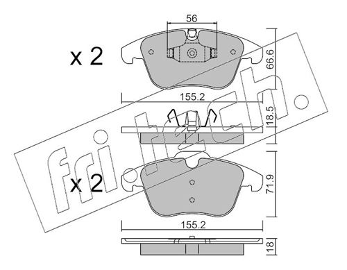fri.tech. 691.5 Brake Pad Set, disc brake