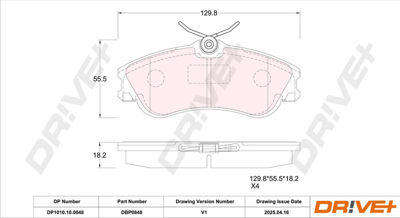 Set placute frana,frana disc DP1010.10.0848 Dr!ve+