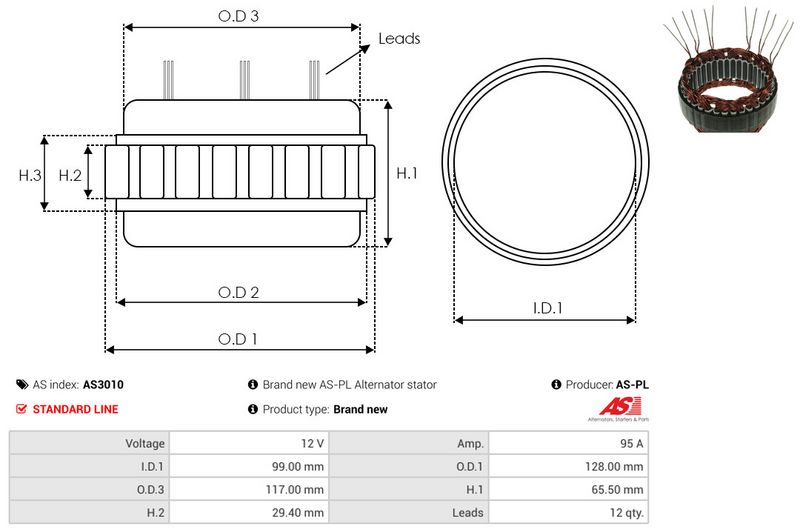Staator, generaator, AS-PL AS3010