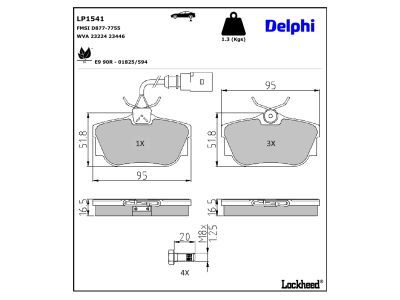 DELPHI LP1541 Brake Pad Set, disc brake