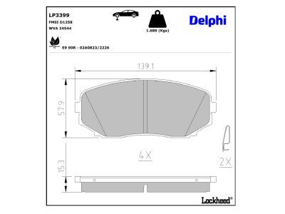 DELPHI LP3399 Brake Pad Set, disc brake