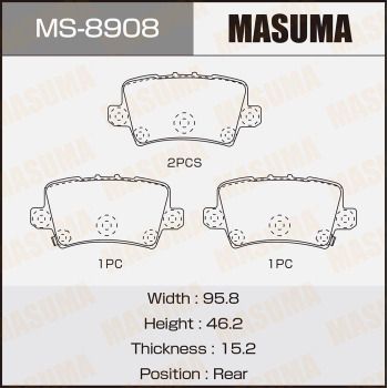 Комплект гальмівних колодок, Masuma MS8908