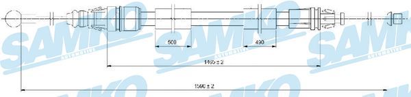 Тросовий привод, стоянкове гальмо, Samko C0721B