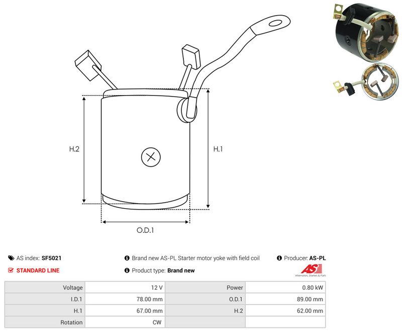 AS-PL SF5021 Field Winding, starter