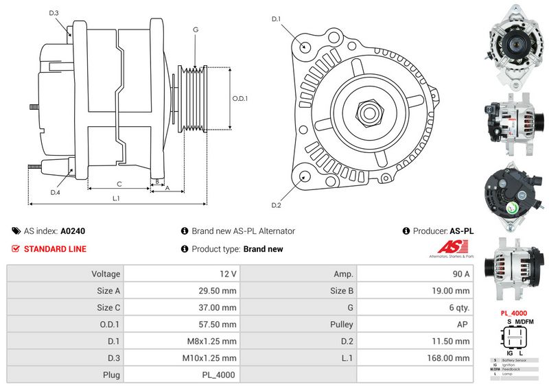 AS-PL A0240 Alternator
