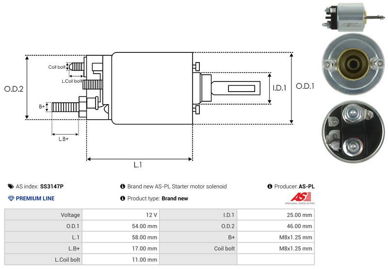 Magnetlülitus, starter, AS-PL SS3147P