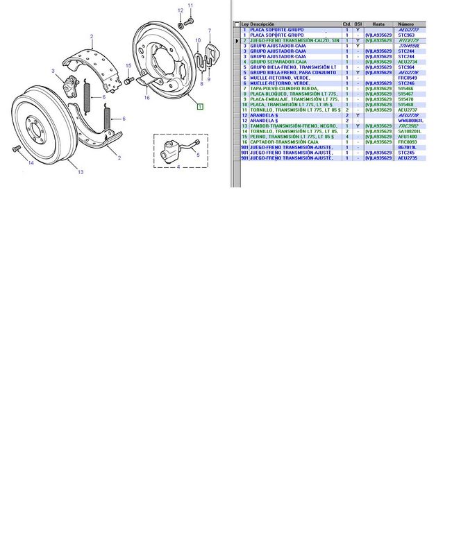 AG PARTS 11591 Brake Shoe Set, parking brake