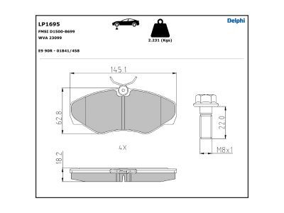 DELPHI LP1695 Brake Pad Set, disc brake