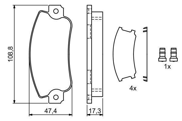 BOSCH гальмівні колодки передній FIAT Uno 1,0/1,5 89-02 SEAT Ibiza -93