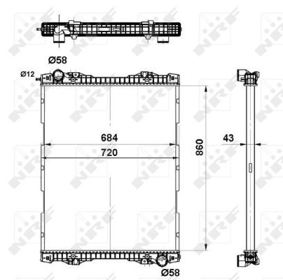 NRF 509743 Radiator, engine cooling