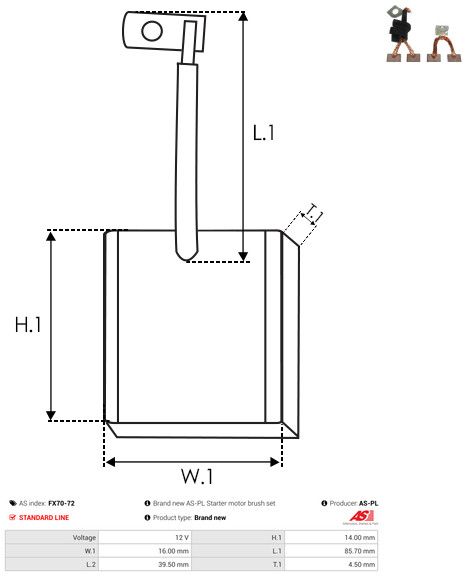 Süsinikuhari, starter, AS-PL FX70-72