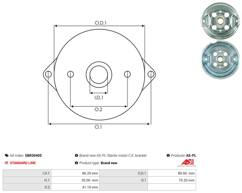 AS-PL SBR3040S Starter Lid, carburettor