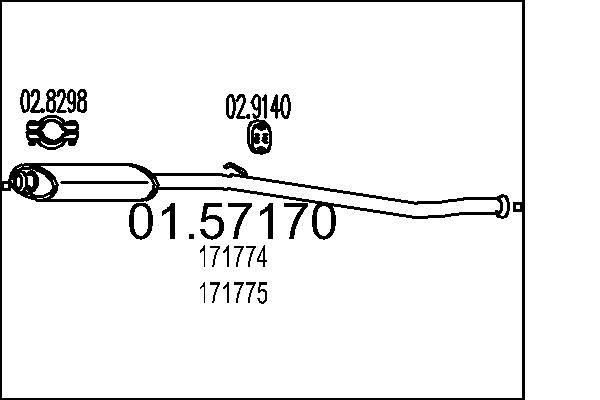 Проміжний глушник, Mts 01.57170