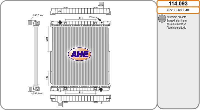 AHE 114.093 - Radiator, engine cooling