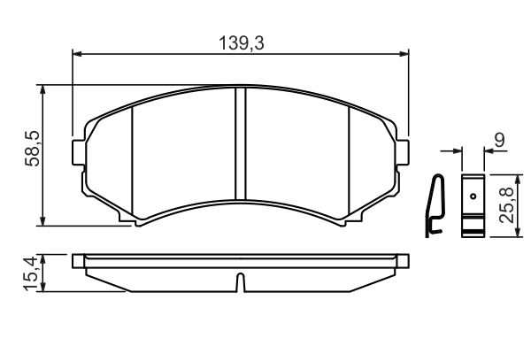 BOSCH 0 986 424 709 Brake Pad Set, disc brake