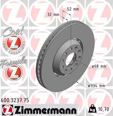 Гальмівний диск, Zimmermann 600323775