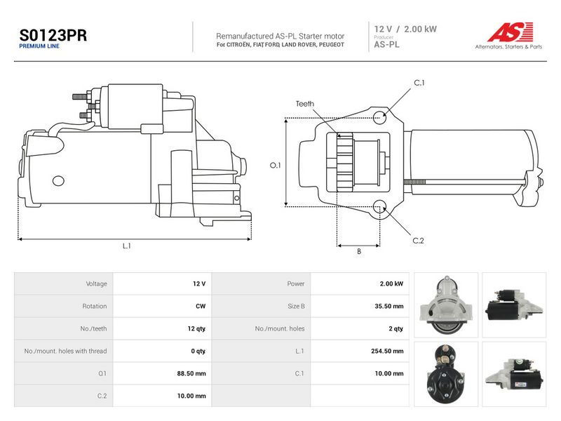 Starter, AS-PL S0123PR