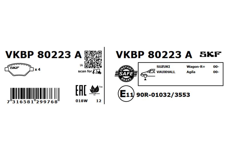 SKF VKBP 80223 A Brake Pad Set, disc brake