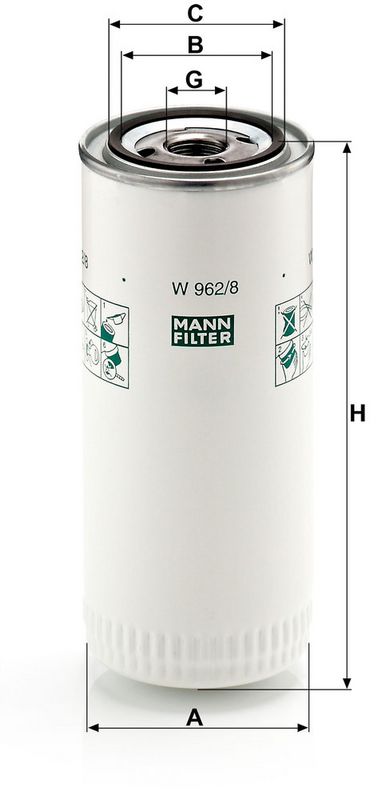 Õlifilter, MANN-FILTER W 962, 8