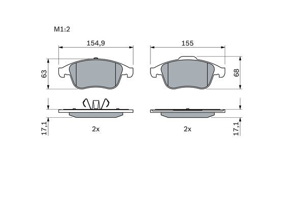 BOSCH тормозные колодки передние RENAULT Megane III, SCENIC 09-