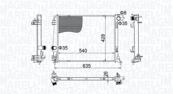 Радіатор, система охолодження двигуна, Magneti Marelli 350213207400