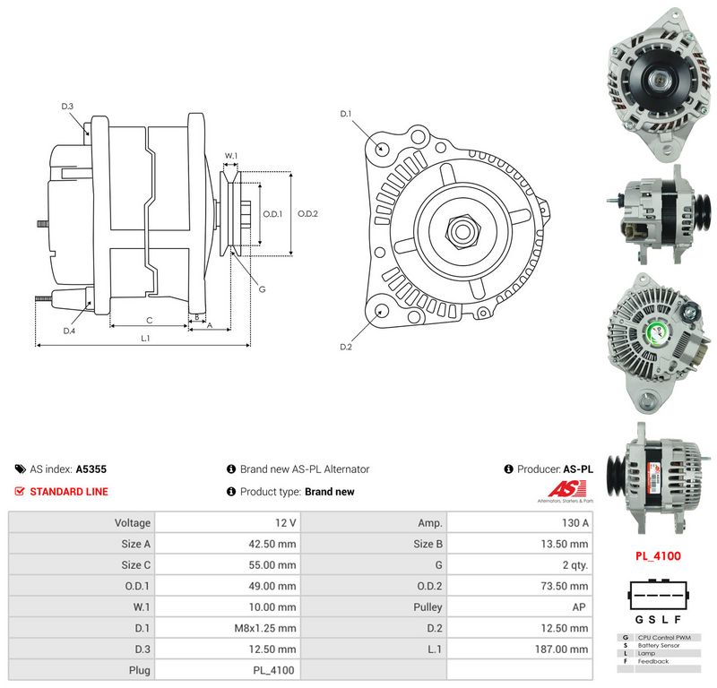 Generaator, AS-PL A5355