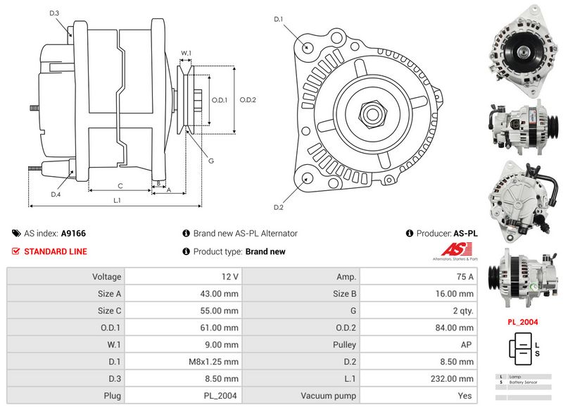 Generaator, AS-PL A9166