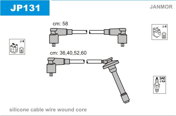 Комплект проводів високої напруги, Janmor JP131