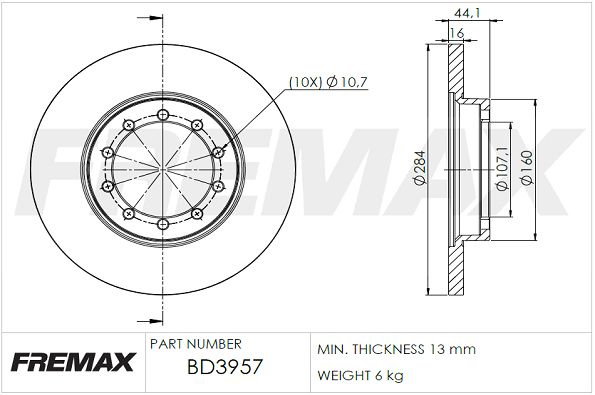 FREMAX BD-3957 Brake Disc