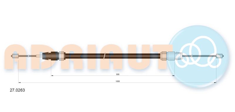 Тросовий привод, стоянкове гальмо, Adriauto 27.0263
