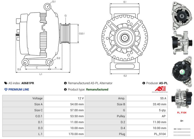 AS-PL A0681PR Alternator